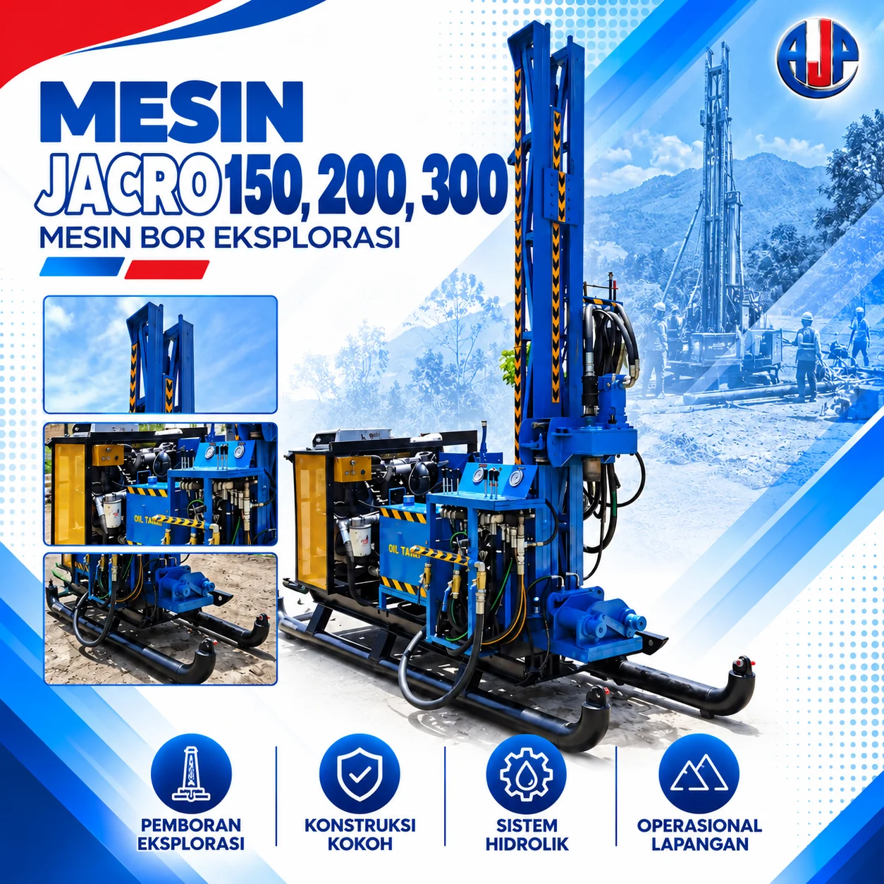 Armada Mesin Bor Jacro Hydraulic Series (Jacro 150, 200, 300)